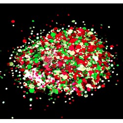 Paiete hexagonale Amelie pentru decor unghii APH40 Gold-Green-Fuchsia-Red 1-3mm